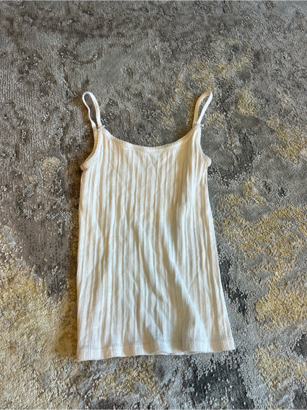 Brandy Melville White Ribbed Spaghetti Strap Camisole